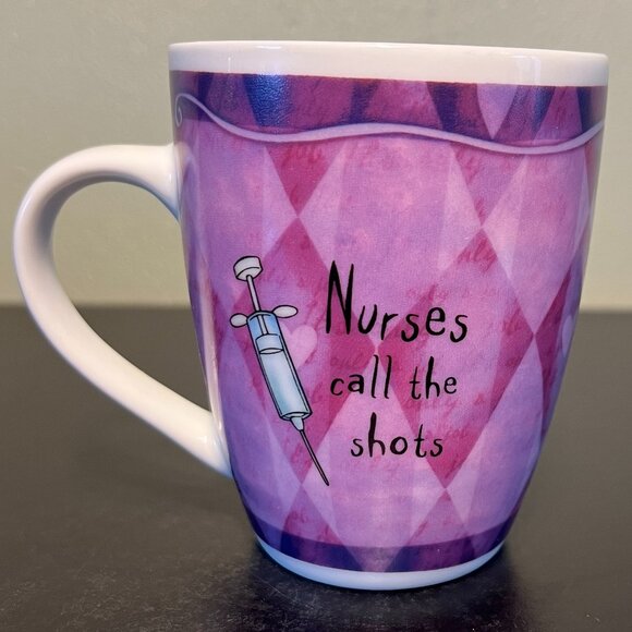 NURSES CALL THE SHOTS Novelty Porcelain Mug ~ History & Heraldry H & H - Picture 1 of 9